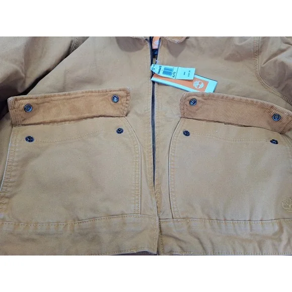 Timberland Strafford Washed Canvas XL Jacket in the wheat color